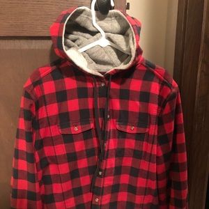 Cabelas Insulated Red Check Flannel “Jacket”